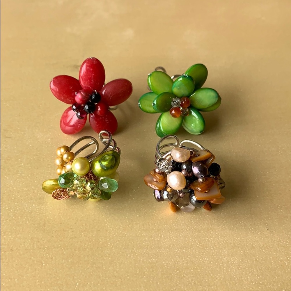 4 Flower Rings for one price